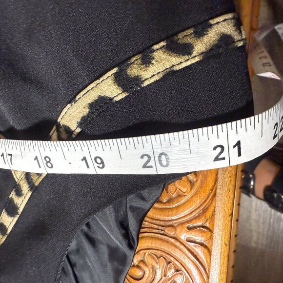 Black Label by Evan Picone Sheeth Dress & Jacket Black Leopard Print Size 14 - Picture 13 of 14